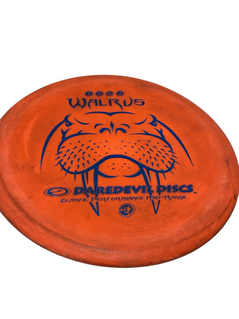 Vist Large View of Product Image Which is Used DAREDEVIL Discs WALRUS Disc Golf Mid Range Orange 178g