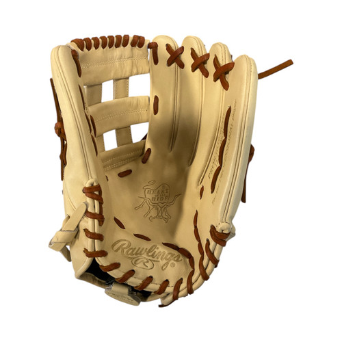 Vist Large View of Product Image Which is Used Rawlings HEART OF THE HIDE BB/SB Glove RH Throw Tan 12 3/4"