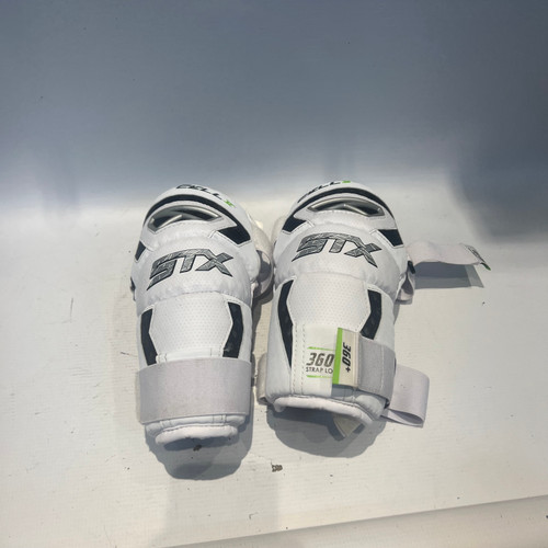 Vist Large View of Product Image Which is Used STX CELL IV Lacrosse Arm Pads/Guards White LG