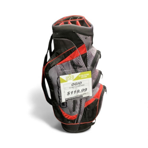 Vist Large View of Product Image Which is Used Ogio 15 WAY STAND BAG Mens Stand Bag Black And Red