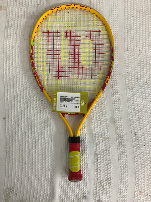 Vist Large View of Product Image Which is Used Wilson US OPEN 19 Junior Tennis Racquet Yellow 19"
