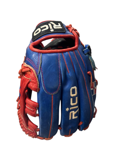 Vist Large View of Product Image Which is Used RICO STAR SERIES CUSTOM BB/SB Glove RH Throw Royal Blue 12"