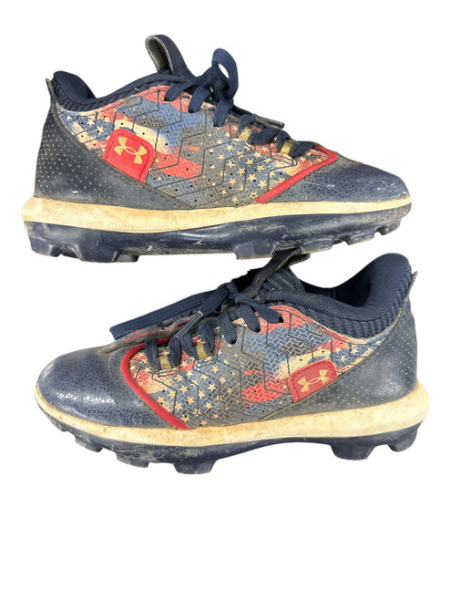Vist Large View of Product Image Which is Used Under Armour CLEATS BB/SB Cleats Navy Blue Junior 01.5