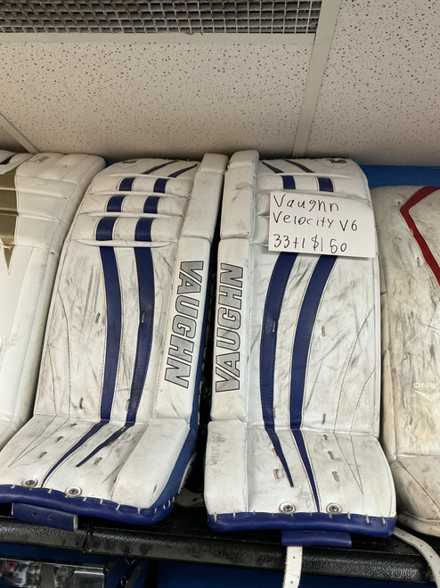 Vist Large View of Product Image Which is Used Vaughn VELOVITY V6 33 +1 Goalie Leg Pads Senior None 33"