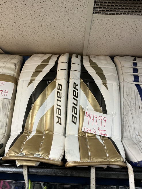 Vist Large View of Product Image Which is Used Bauer REACTOR PRO CORE 34 +1 Goalie Leg Pads Senior None 34"
