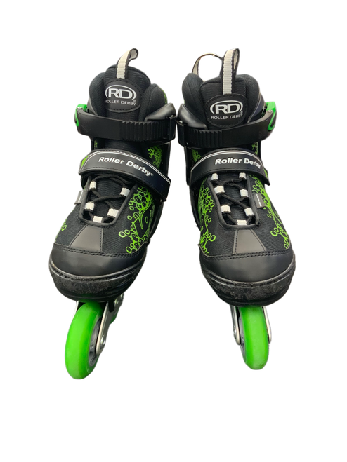 Vist Large View of Product Image Which is Used RollerDerby ION 7.2 Junior Rec Fitness Skates Green Adjustable