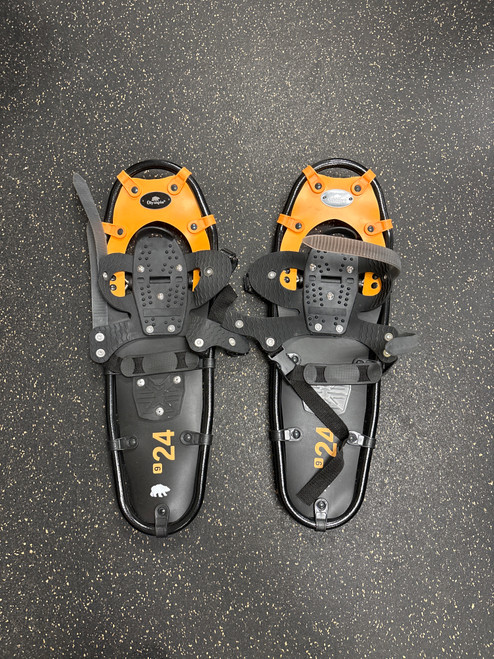 Vist Large View of Product Image Which is Used OLYMPIA SNOW SHOW PACKAGE Snowshoes Mens Orange 24"