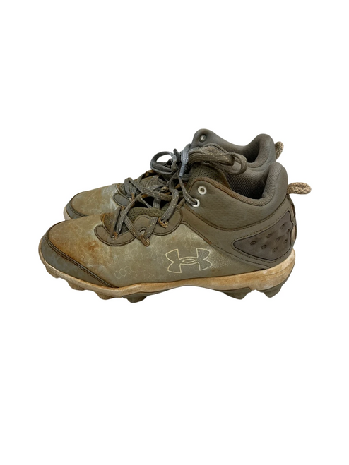 Vist Large View of Product Image Which is Used Under Armour Harper Jr 5.5 Grey Baseball Cleats