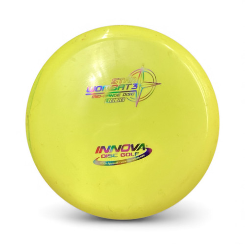 Vist Large View of Product Image Which is Used Innova STAR WOMBAT3 Disc Golf Mid Range Yellow