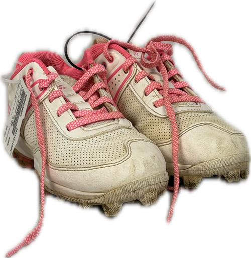 Vist Large View of Product Image Which is Used Under Armour GLYDE 4209242805 BB/SB Cleats Pink And White Junior 01