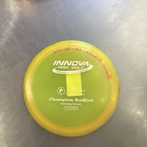 Vist Large View of Product Image Which is Used Innova CHAMPION TEEBIRD Disc Golf Driver Yellow 151g