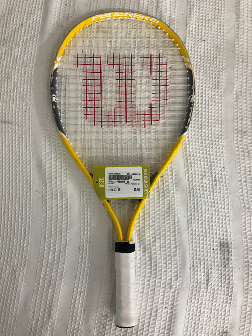Vist Large View of Product Image Which is Used Wilson FEDERER 21 Junior Tennis Racquet Yellow 21"