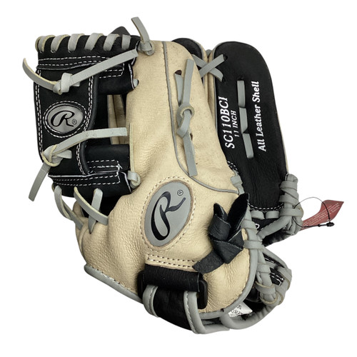 Vist Large View of Product Image Which is Used Rawlings SURE CATCH - TROUT BB/SB Glove RH Throw Black And Tan 11"