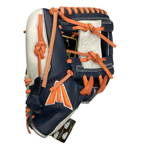 Vist Large View of Product Image Which is Used Easton FUTURE ELITE BB/SB Glove LH Throw Navy Blue And Orange 11"