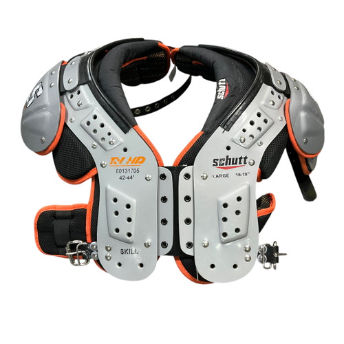Vist Large View of Product Image Which is Used Schutt VARSITY XV HD FB Shoulder Pads Black LG