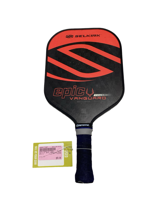 Vist Large View of Product Image Which is Used Selkirk EPIC VANGUARD Pickleball Racquet Red