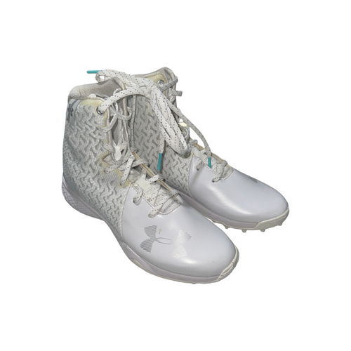 Vist Large View of Product Image Which is Used Under Armour Adult FB Cleats White Senior 8