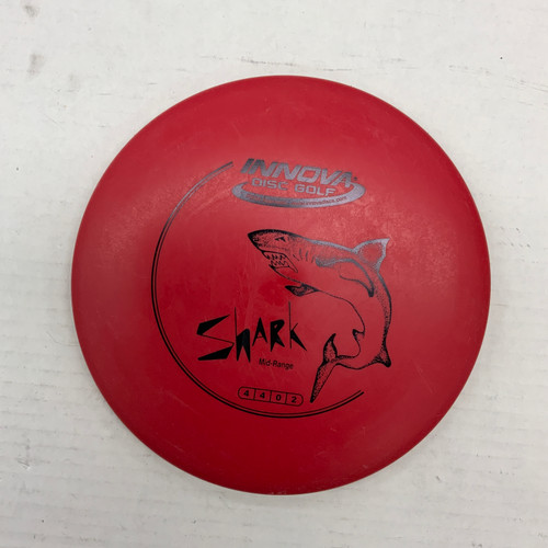 Vist Large View of Product Image Which is Used Innova DX SHARK Disc Golf Mid Range Red 150g