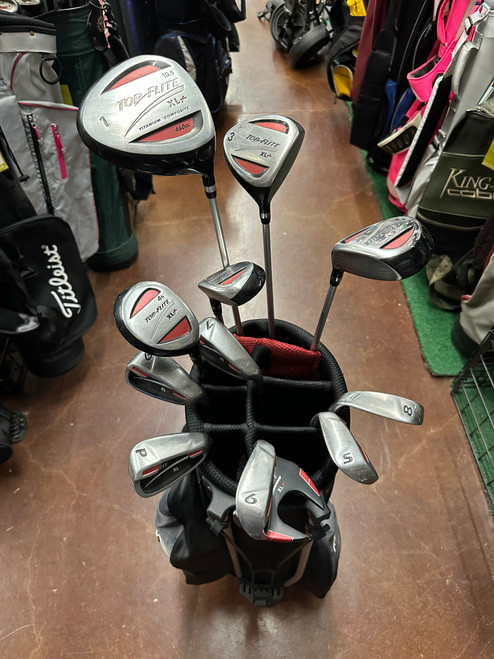 Vist Large View of Product Image Which is Used Top Flite XL 13 PC GOLF SET Mens Package Set RH Black 13 Piece