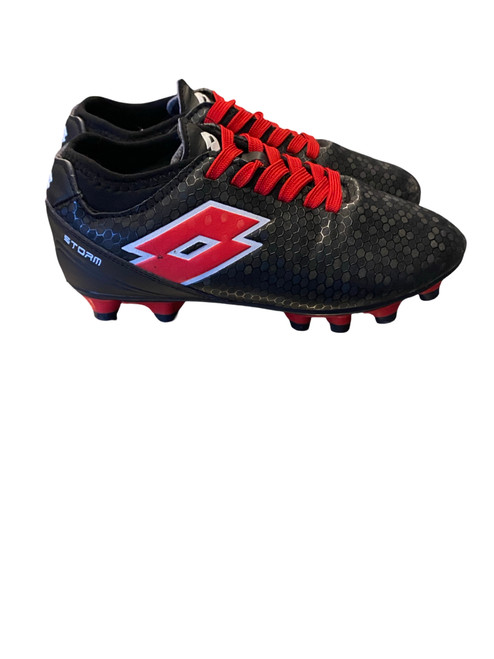 Vist Large View of Product Image Which is Used Lotto Soccer Cleats Black Junior 01