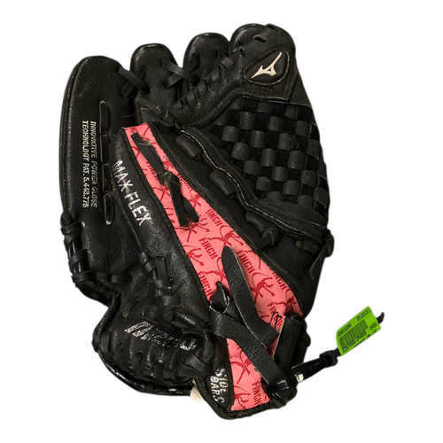 Vist Large View of Product Image Which is Used Mizuno PROSPECT GPP 1107 BB/SB Glove RH Throw Black And Pink 11"