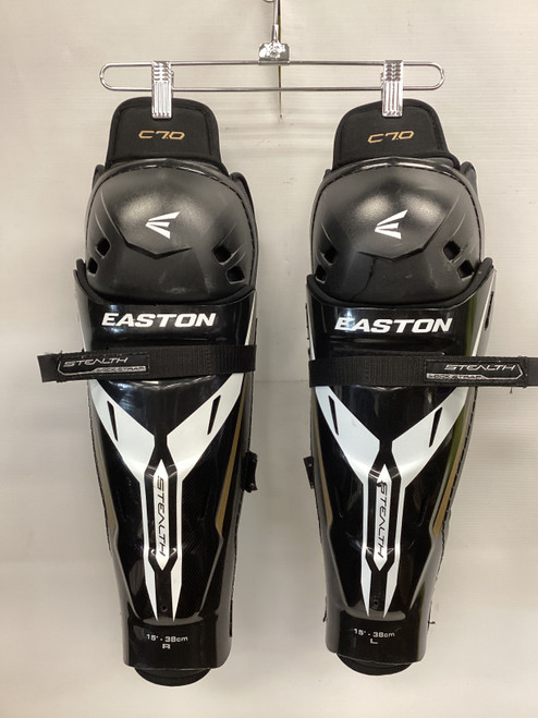 Vist Large View of Product Image Which is Used Easton STEALTH C 7.0 Senior Shin Guards Black 15"