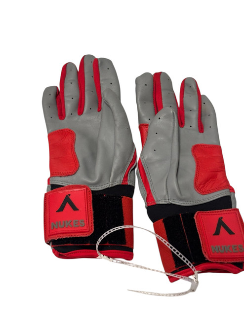 Vist Large View of Product Image Which is Used Nukes Gear Youth Batting Gloves Red MD