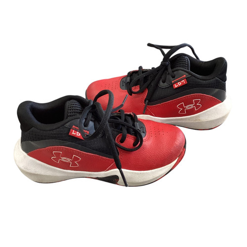Vist Large View of Product Image Which is Used Under Armour Basketball Shoes Y Red Junior 01