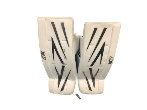 Vist Large View of Product Image Which is Used NETZERO BSTAR LEG PADS Goalie Leg Pads Junior White 27"