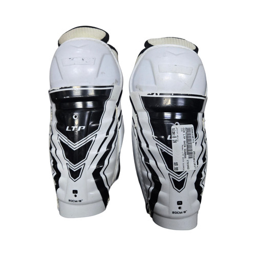 Vist Large View of Product Image Which is Used CCM LTP SHIN GUARDS Youth Shin Guards White 8"