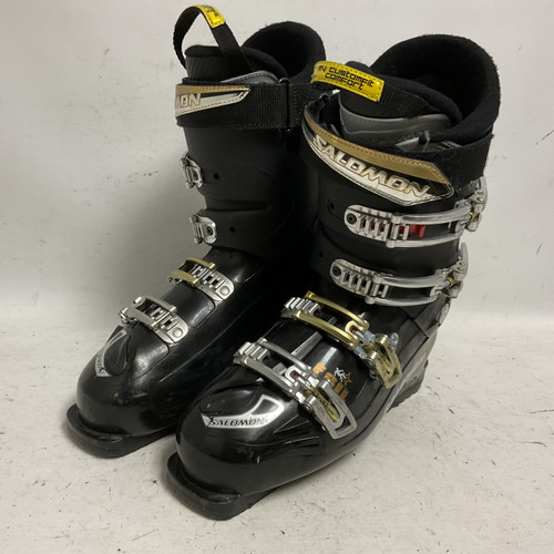 Vist Large View of Product Image Which is Used Salomon ENERGYZER 80 Mens DH Ski Boot Black And Gold 280 MP - M10 - W11