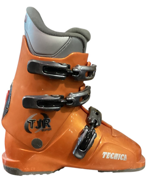 Vist Large View of Product Image Which is Used Tecnica TJR Boys DH Ski Boot Orange 225 MP - J04.5 - W5.5