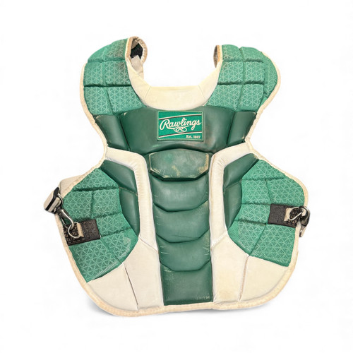 Vist Large View of Product Image Which is Used Rawlings ADULT VELO Catchers Chest Protector Green Adult