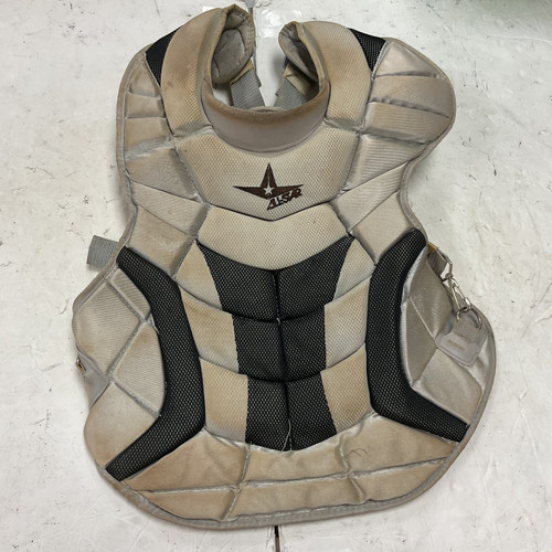 Vist Large View of Product Image Which is Used All Star CP30PRO Catchers Chest Protector Grey Adult