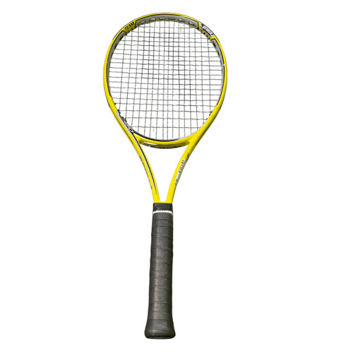 Vist Large View of Product Image Which is Used Prince REBEL TEAM 98 Adult Tennis Racquet Yellow 4 3/8"
