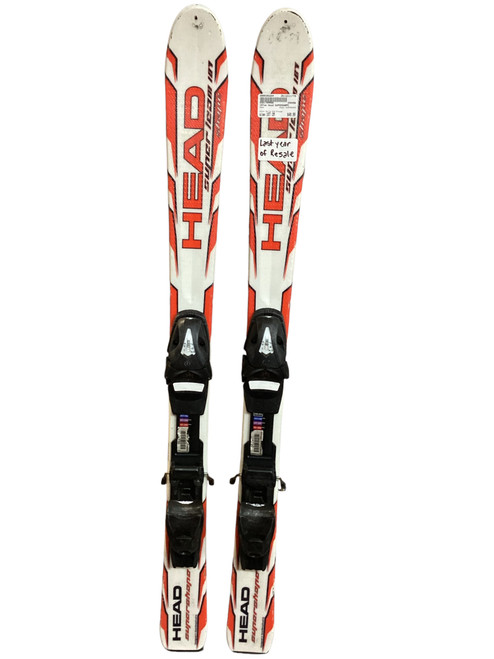 Vist Large View of Product Image Which is Used Head SUPERSHAPE Boys DH Ski/Binding White And Orange 107 cm