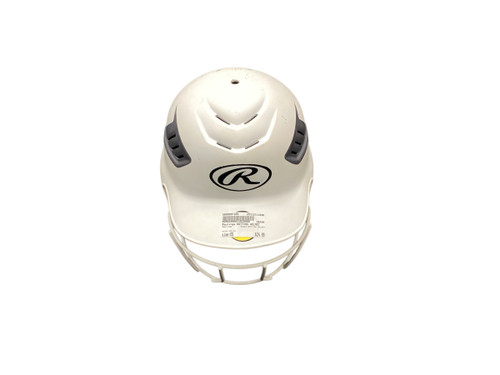 Vist Large View of Product Image Which is Used Rawlings BATTING HELMET Batting Helmet w/Mask White One Size