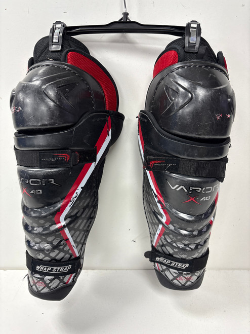 Vist Large View of Product Image Which is Used Bauer VAPOR X40 Junior Shin Guards Black 13"