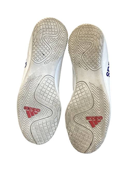 Vist Large View of Product Image Which is Used Adidas Soccer Indoor Shoes White Youth 06.5