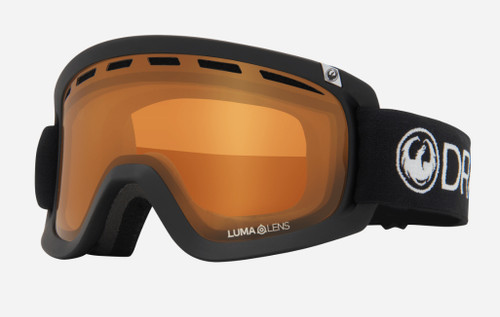 Vist Large View of Product Image Which is New DRAGON D2 BLACK GOGGLES LUMALENS AMBER