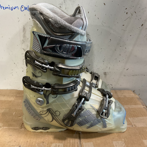 Vist Large View of Product Image Which is Used Tecnica VENTO 80 Womens DH Ski Boot White 270 MP - M09 - W10