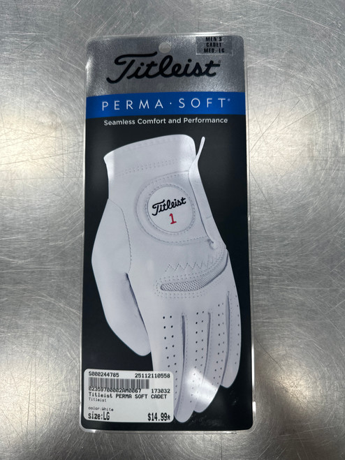 Vist Large View of Product Image Which is New Titleist Mens Golf Glove White MED LG