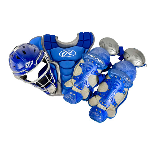 Vist Large View of Product Image Which is Used Rawlings VELO 2.0 Catchers Set Royal Blue Youth