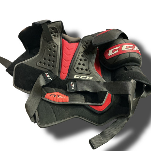 Vist Large View of Product Image Which is Used CCM QLT270 Senior Shoulder Pads LG