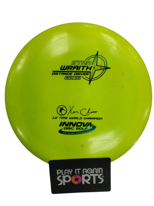 Vist Large View of Product Image Which is Used Innova STAR WRAITH Disc Golf Driver Yellow