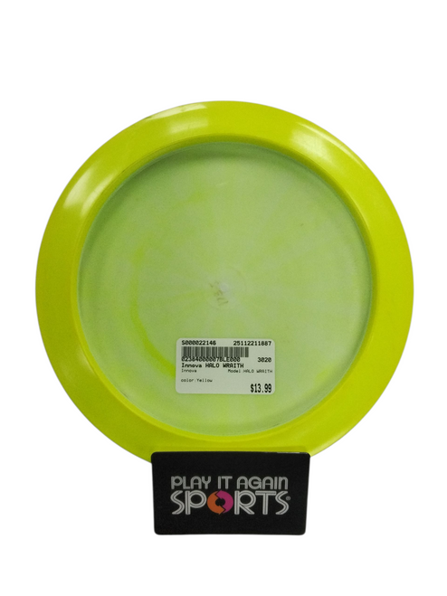 Vist Large View of Product Image Which is Used Innova HALO WRAITH Disc Golf Driver Yellow