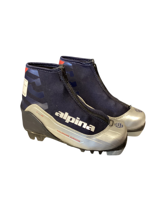 Vist Large View of Product Image Which is Used Alpina Boys NNN XC Ski Boots Navy Blue YT-13