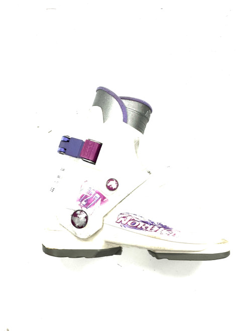 Vist Large View of Product Image Which is Used Nordica 127 Girls DH Ski Boot White 175 MP - Y11