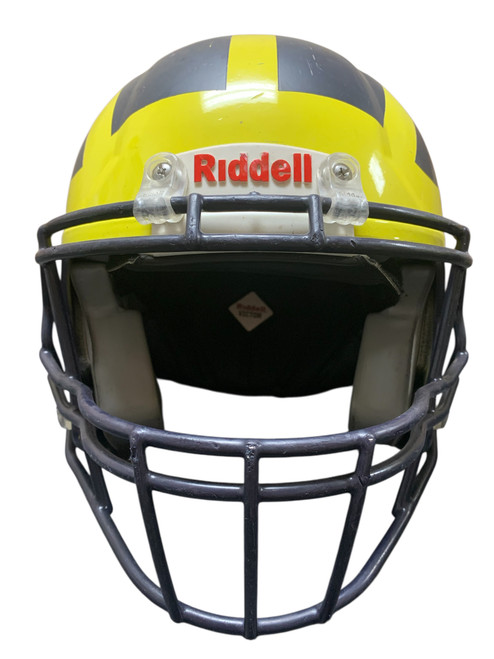 Vist Large View of Product Image Which is Used Riddell VICTOR MEDIUM FB Helmet Navy Blue MD