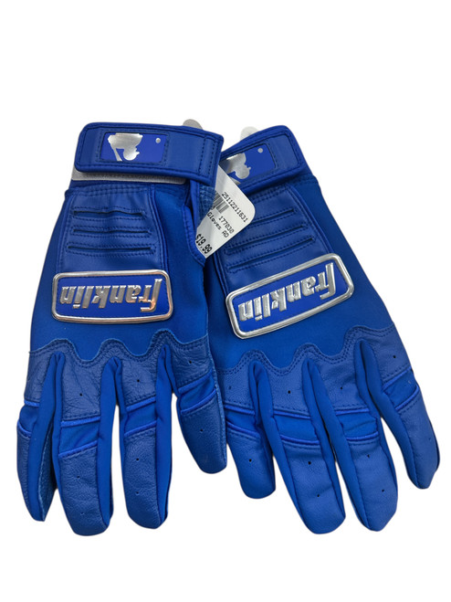 Vist Large View of Product Image Which is Used Franklin BB/SB Batting Gloves Royal Blue LG
